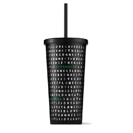 خرید لیوان پلاستیکی استارباکس استیل مشکی 473 میلی‌لیتر طراحی مدرن و کاربردی