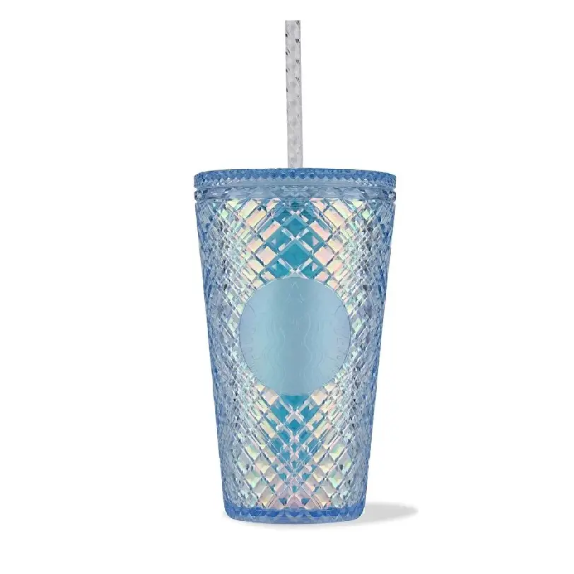 خرید لیوان پلاستیکی براق آبی استارباکس با نی 473 میلیلیتر خرید لیوان پلاستیکی براق آبی استارباکس با نی 473 میلیلیتر