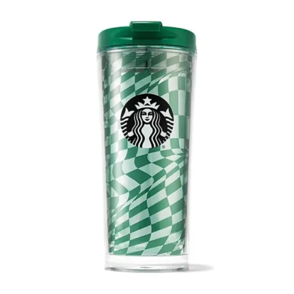 خرید ماگ پلاستیکی طرح شطرنجی سبز سری کلاسیک استارباکس 473 میلی لیتر